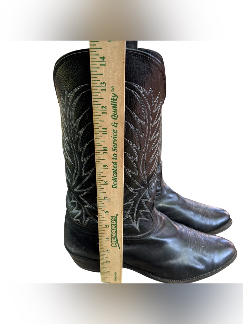 Nocona Mens Black Leather Cowboy Boots Size 13 E Western - Picture 16 of 16